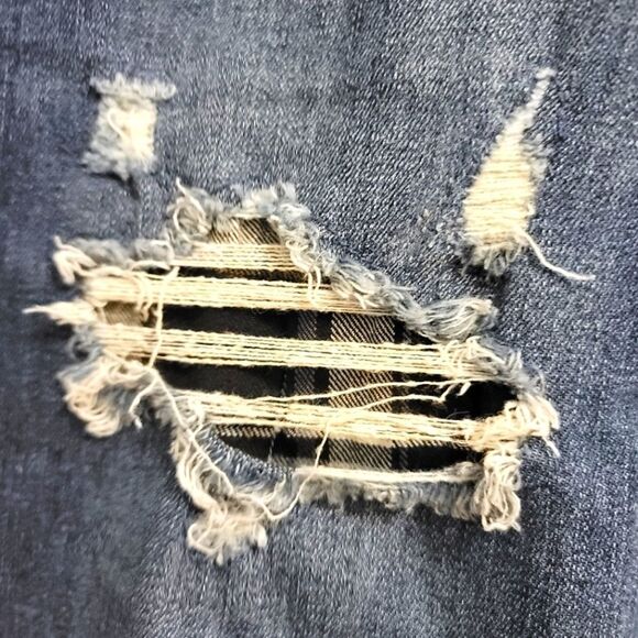 LANE Bryant Flex Magic Boyfriend Jean - Plaid Backed Destruction - Picture 3 of 7